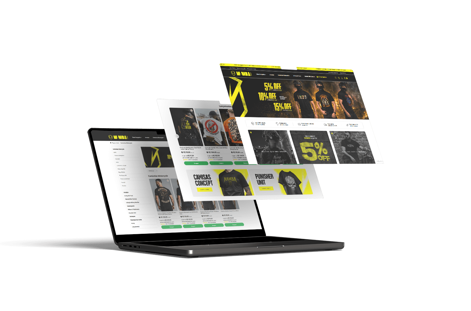 Mockup de e-commerce e loja virtual desenvolvido pela Cobra