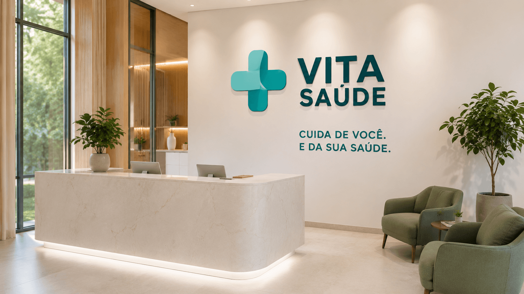 Recepção e identidade visual da Vita Saúde